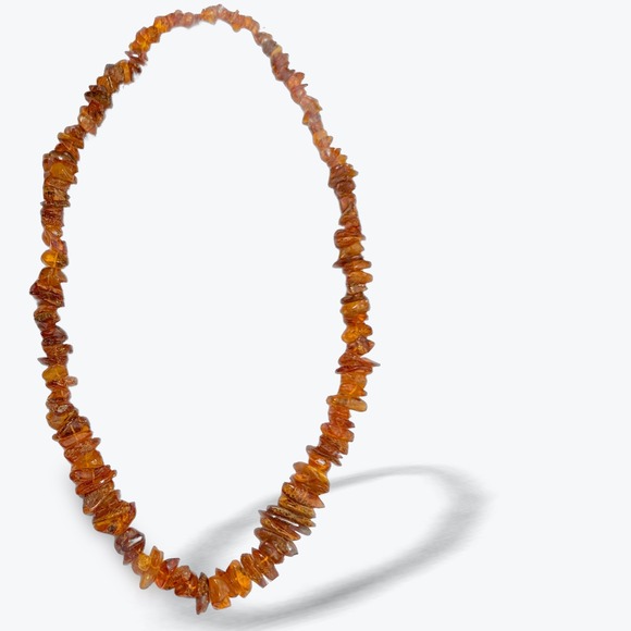 Jewelry - Natural Baltic‎ Amber Chip Necklace Gemstone Glow Boho Chic 26 inches Gradual